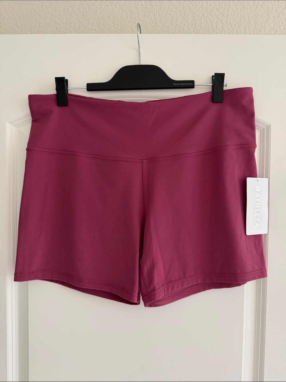 Athleta Ultra High Rise Elation Shortie Shorts Pink Mauve 2X NWT XXL